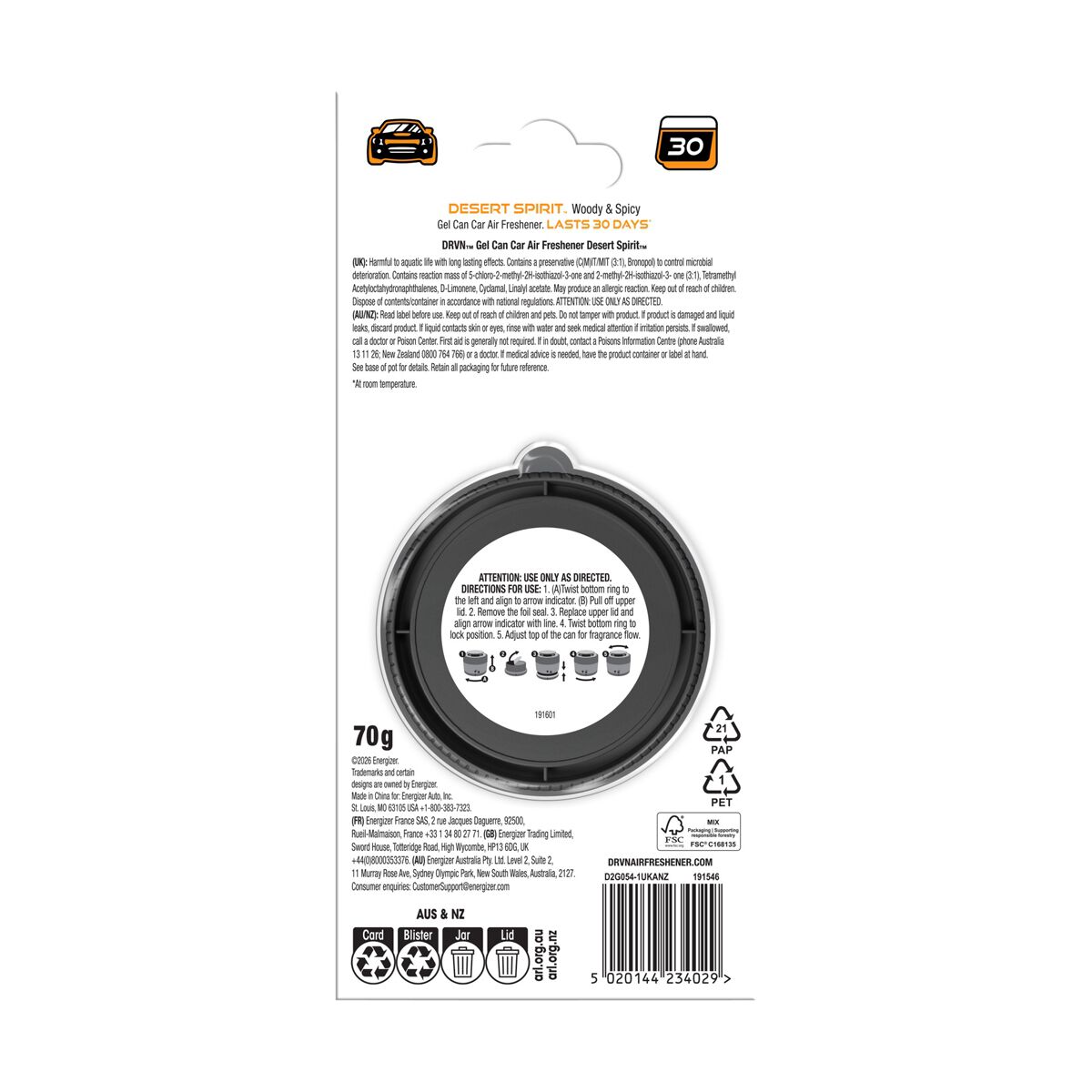DRVN Desert Spirit Gel Can Air Freshener - 1 Pack, , scanz_hi-res