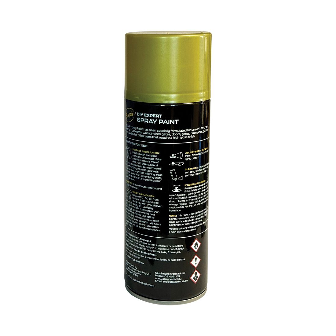 5 Star Enamel Spray Paint Gold 250g, , scanz_hi-res