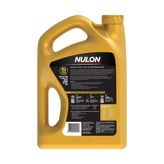 Nulon APEX+ 5W-40 Performance Engine Oil  5 Litre, , scanz_hi-res