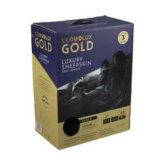 Gold CLOUDLUX Sheepskin Seat Covers - Black Adjustable Headrests Size 30 Front Pair Airbag Compatible, , scanz_hi-res