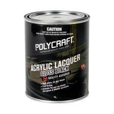 Polycraft Acrylic Gloss Black 1 Litre, , scanz_hi-res