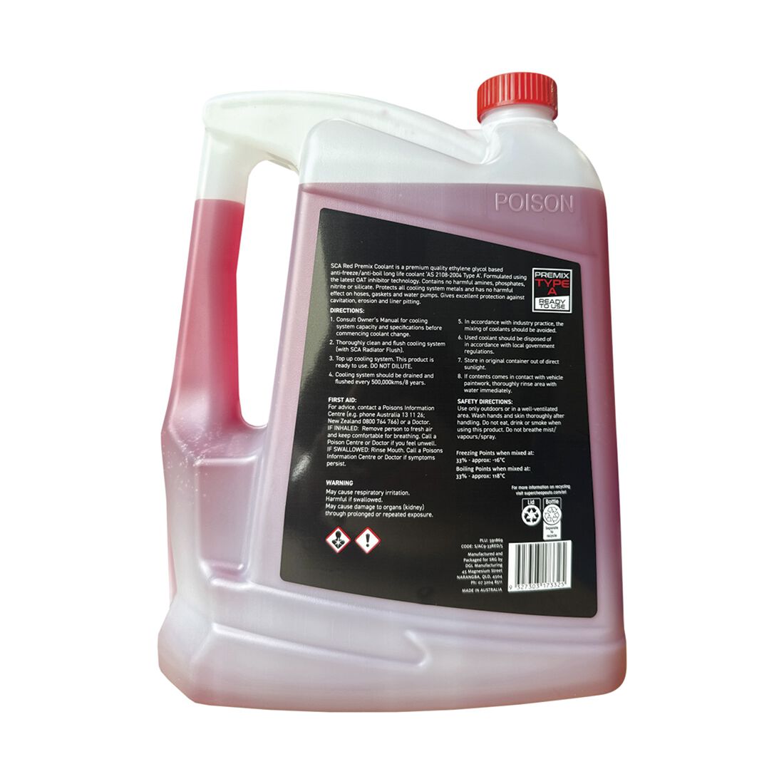 SCA Red Long Life Coolant Premix - 5 Litres, , scanz_hi-res