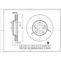 Bosch Disc Brake Rotor - Single, PBR735, , scanz_hi-res
