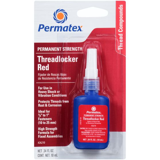 Permatex Threadlocker - Permanent Strength, Red, 10mL, , scanz_hi-res