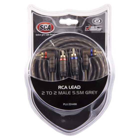 SCA RCA Lead - 2 to 2 Male, 5.5m, Grey, , scanz_hi-res