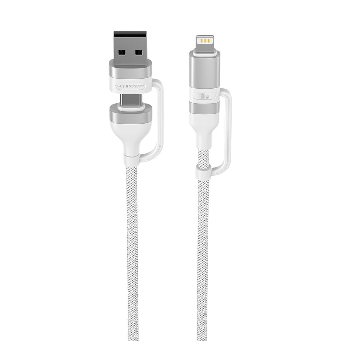 Cabin Crew USB-C/USB-A to USB-C/Lightning Magnetic Cable White, , scanz_hi-res