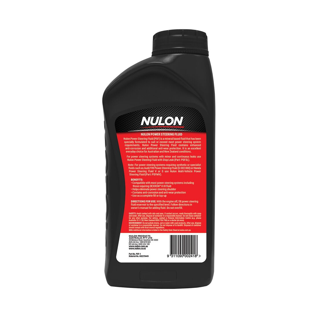 Nulon Power Steering Fluid 1 Litre, , scanz_hi-res