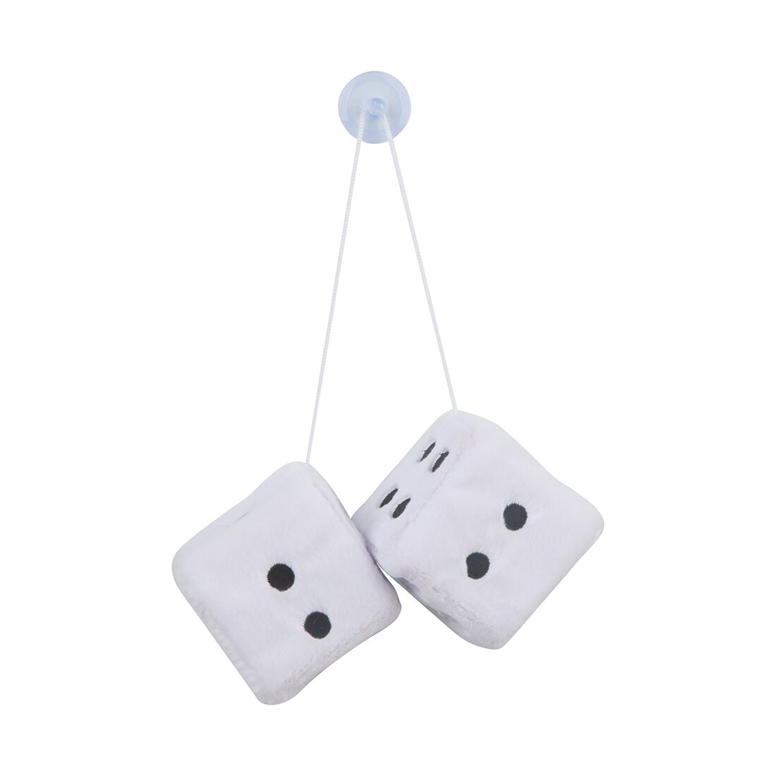 Hanging Fluffy Plush Dice White, , scanz_hi-res
