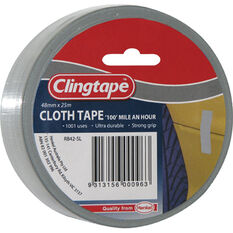 Clingtape Silver Cloth Tape 48mm x 25m, , scanz_hi-res