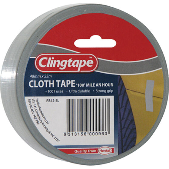 Clingtape Cloth Tape - Silver, 48mm x 25m, , scanz_hi-res