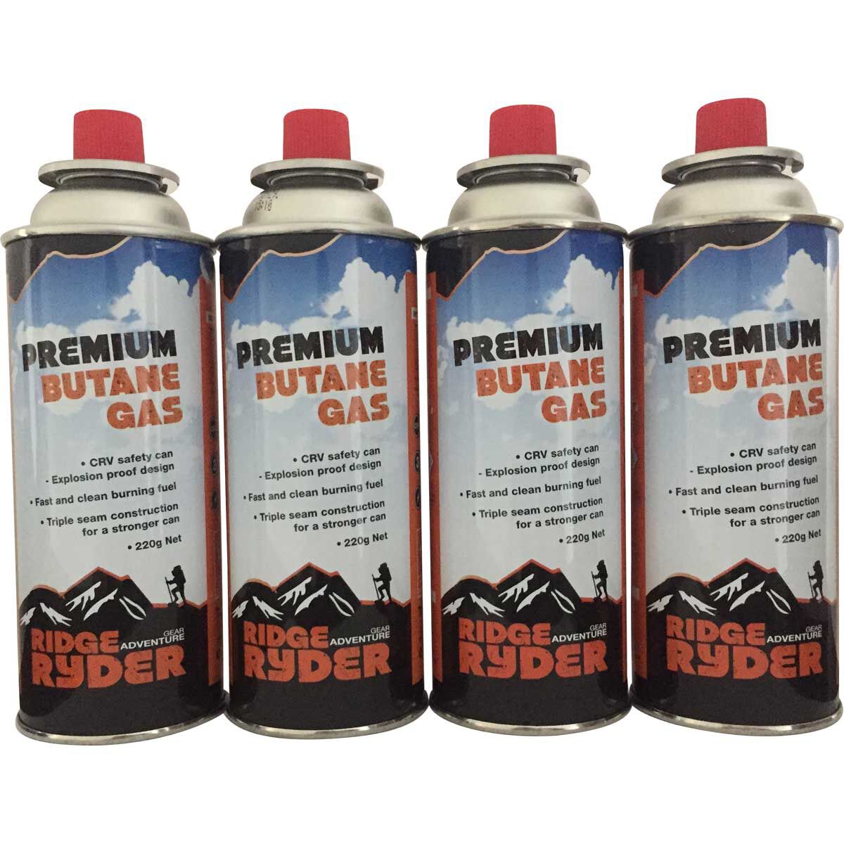 Ridge Ryder Butane Gas 220g 4 Pack, , scanz_hi-res