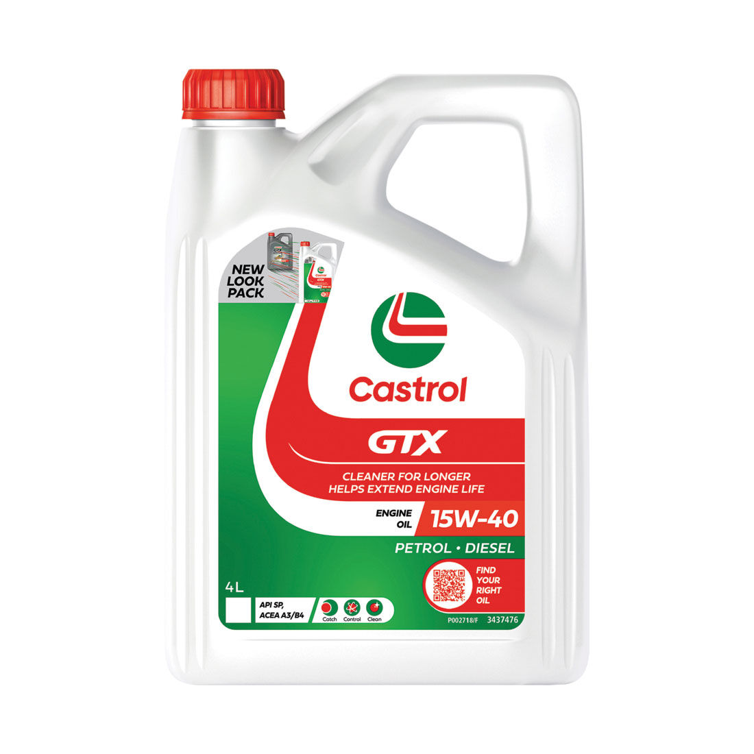 Castrol GTX UltraClean Engine Oil - 15W-40, 4 Litre, , scanz_hi-res
