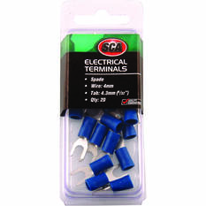 SCA Electrical Terminals - Spade, 4.3mm Blue, 20 Pack, , scanz_hi-res