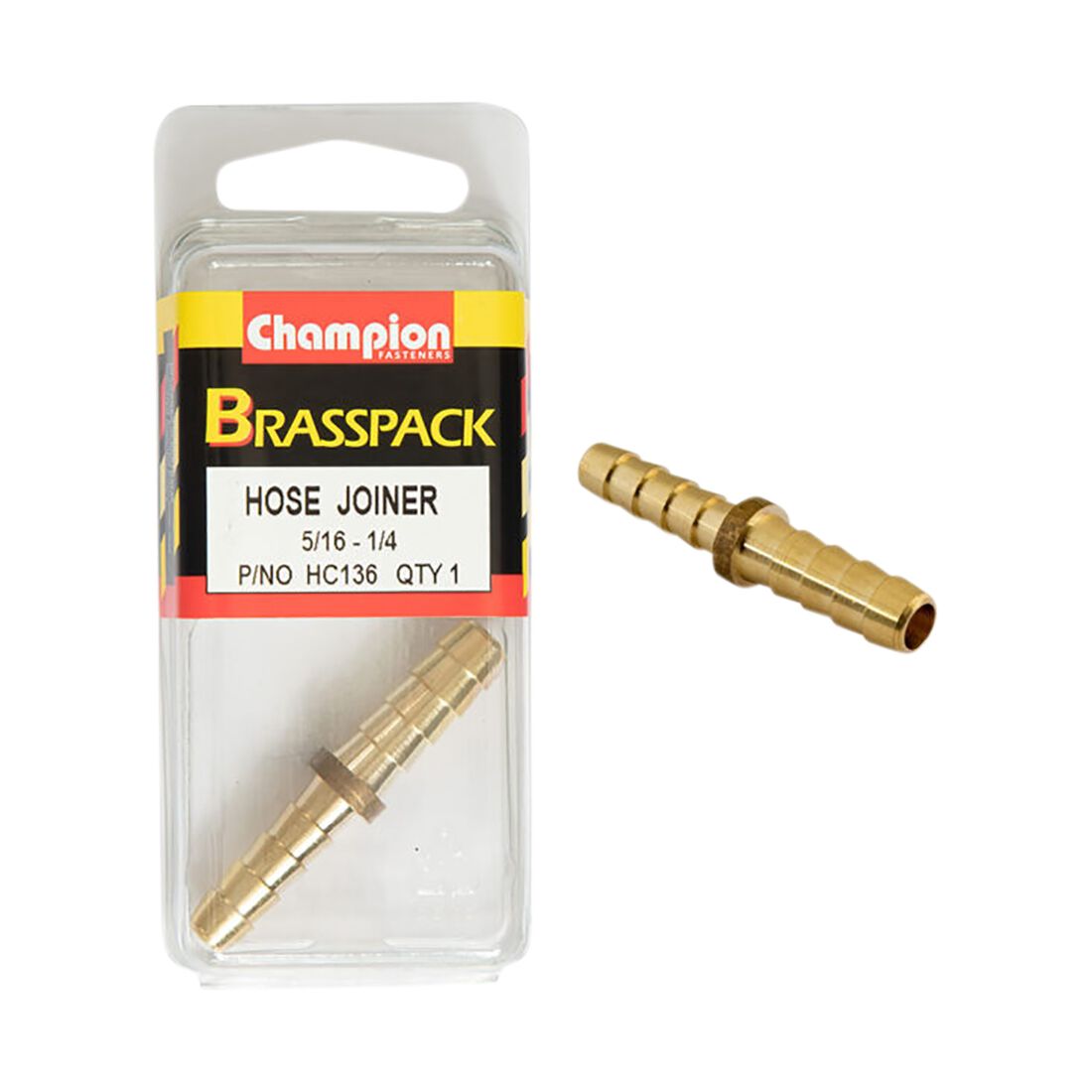 Champion Brass Hose Joiner - 5/16" x 1/4", HC136, , scanz_hi-res