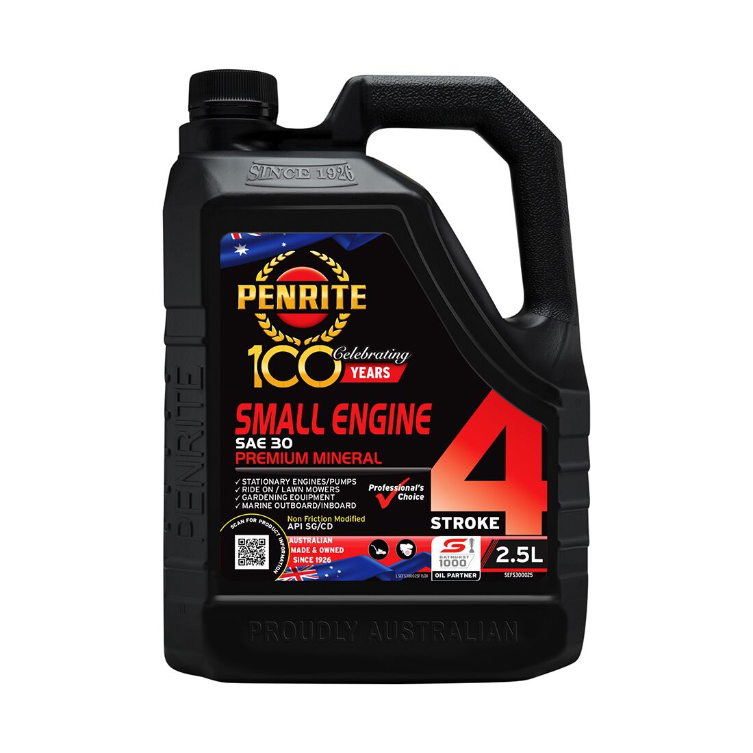 Penrite Small Engine 4 Stroke Engine Oil - SAE30 2.5 Litre, , scanz_hi-res