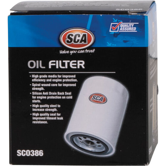 SCA Oil Filter SCO386 (Interchangeable with Z386) Supercheap Auto New