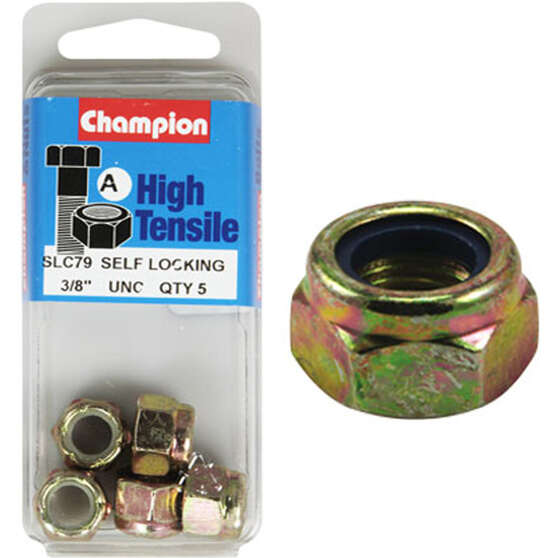 Champion High Tensile Nyloc Nuts SLC79, UNC 3/8, , scanz_hi-res