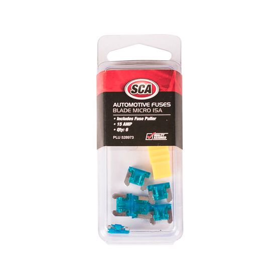 SCA Automotive Fuses - Micro Blade, 15 Amp, 6 Piece, , scanz_hi-res