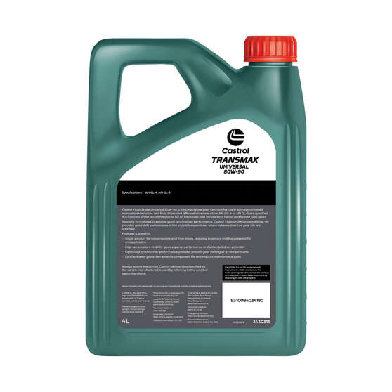 Castrol TRANSMAX Universal 80W-90 Manual Transmission Fluid - 4 Litre, , scanz_hi-res
