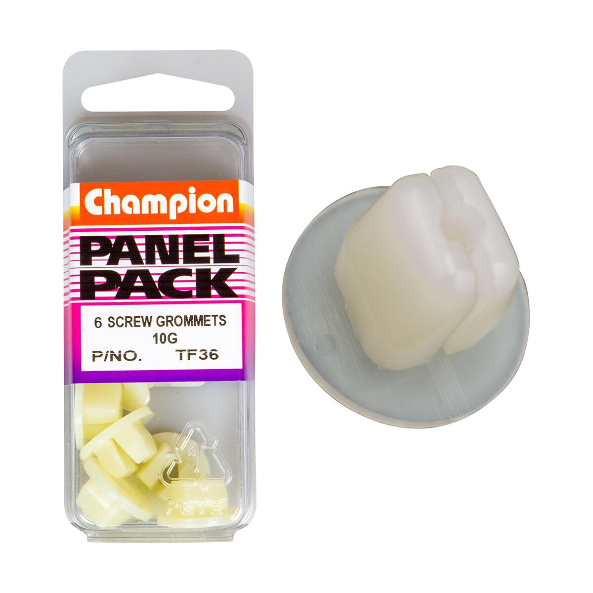 Champion Handy Pack Screw Grommets 10g TF36, 9.5mmx9.5mm, 4.8mm Screw, , scanz_hi-res