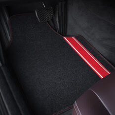 SCA Racing Car Floor Mats - Carpet, Black / Red, Set of 4, , scanz_hi-res
