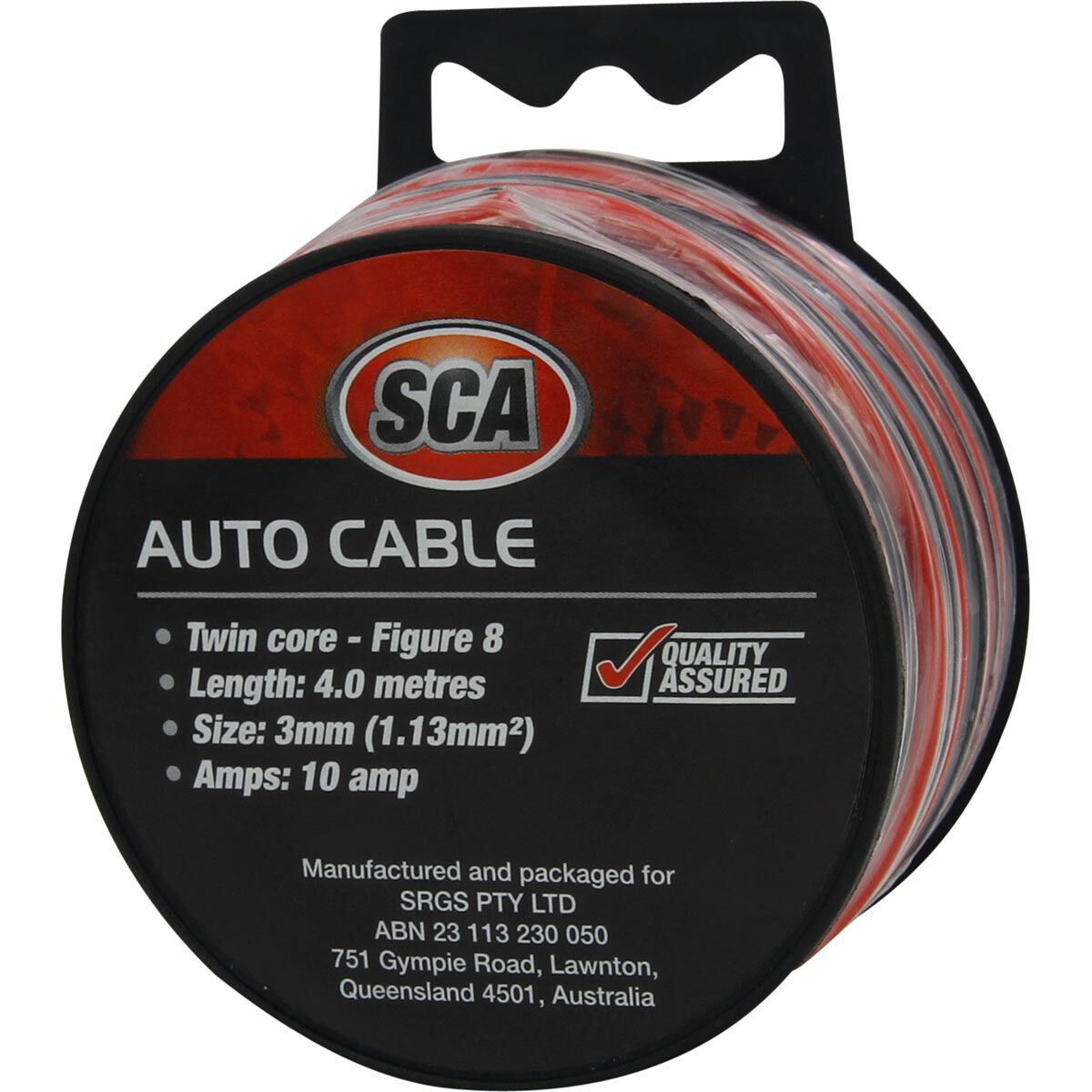 SCA Automotive Cable - Twin Core, 10 Amp 3mm x 4m, Black/ Red, , scanz_hi-res