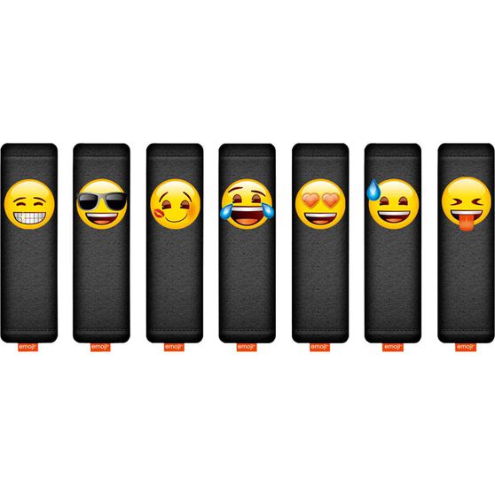 Emoji Seat Belt Buddies - Black, Assorted Designs, Single, , scanz_hi-res