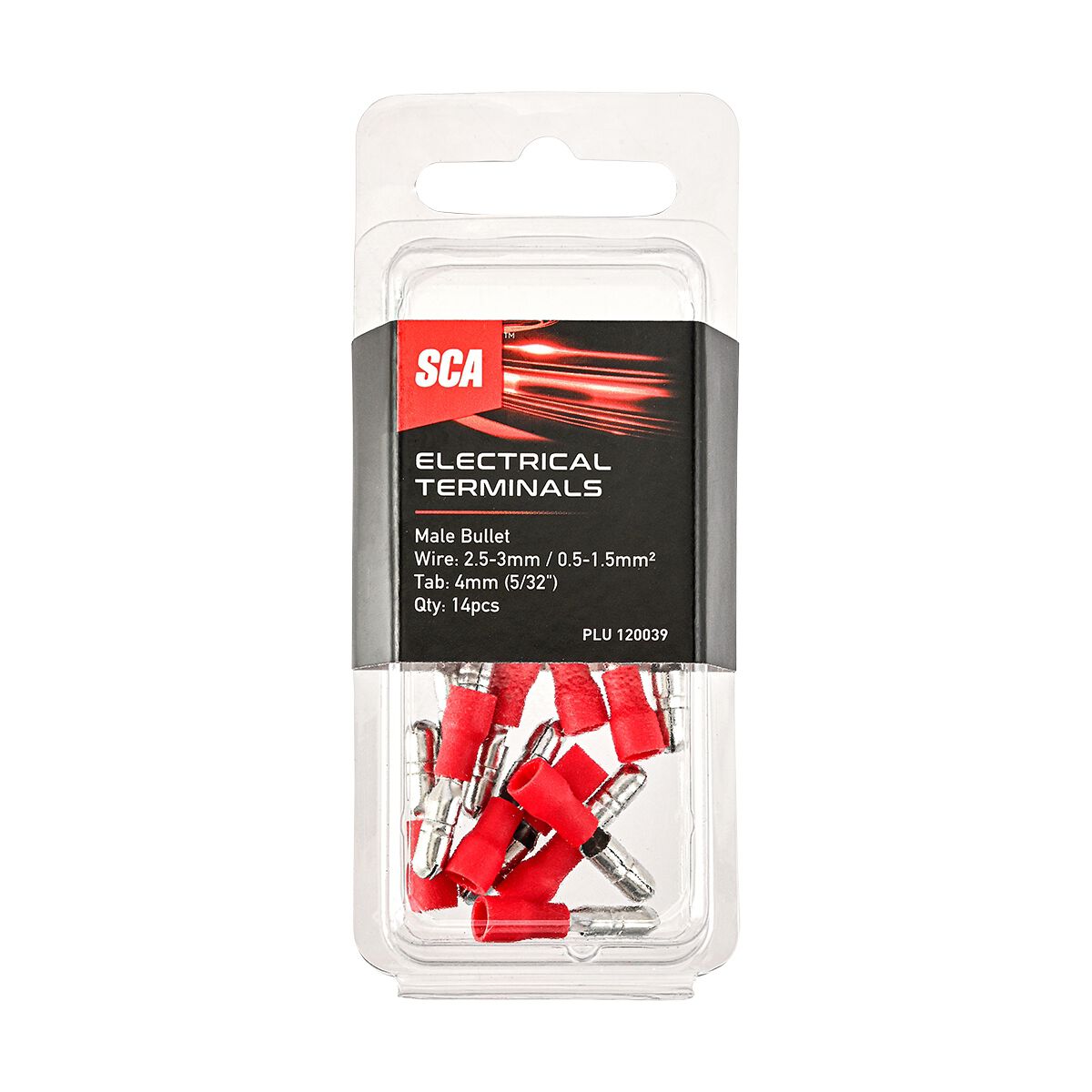 SCA Electrical Terminals Male Bullet 4mm Red 14 Pack, , scanz_hi-res