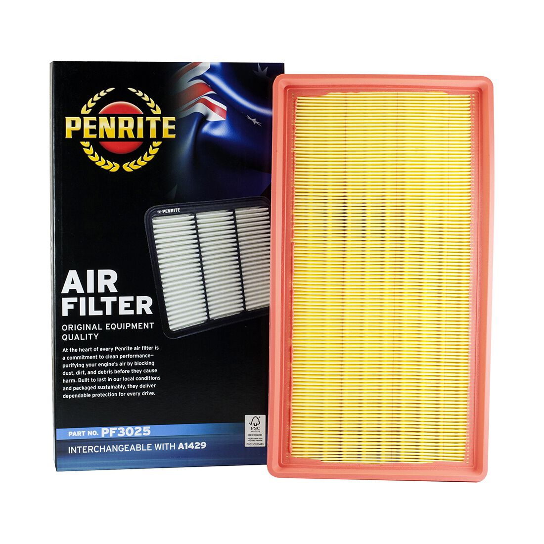 Penrite Air Filter PF3025 (Interchangeable with A1429), , scanz_hi-res