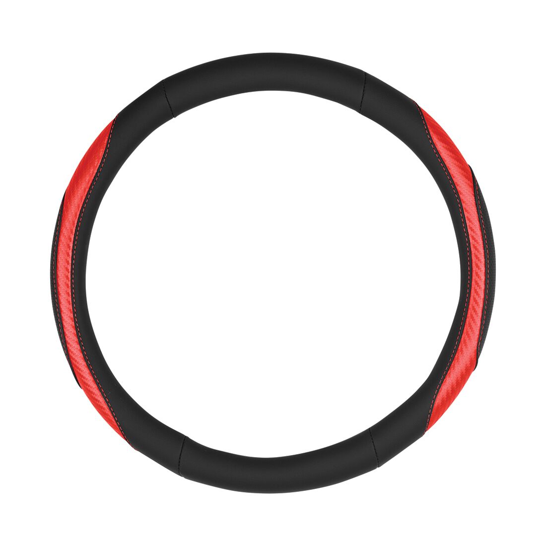 SCA Steering Wheel Cover Sports Leather Look Black & Red, , scanz_hi-res