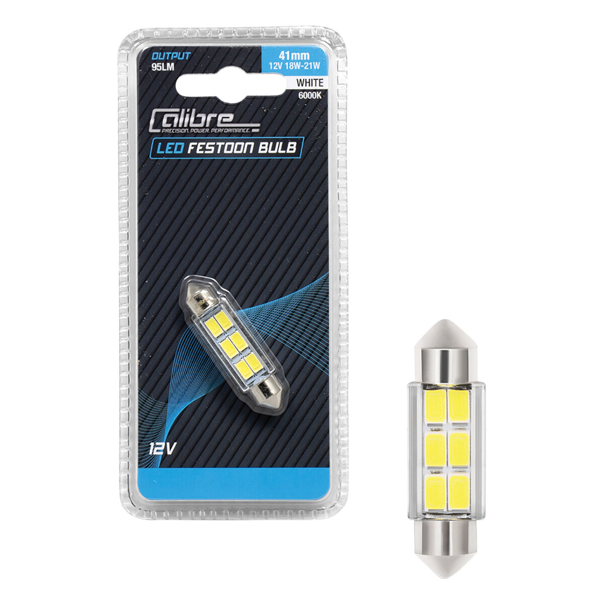 Calibre Automotive Globes - LED White Festoon 12V, 10W, 41mm, , scanz_hi-res