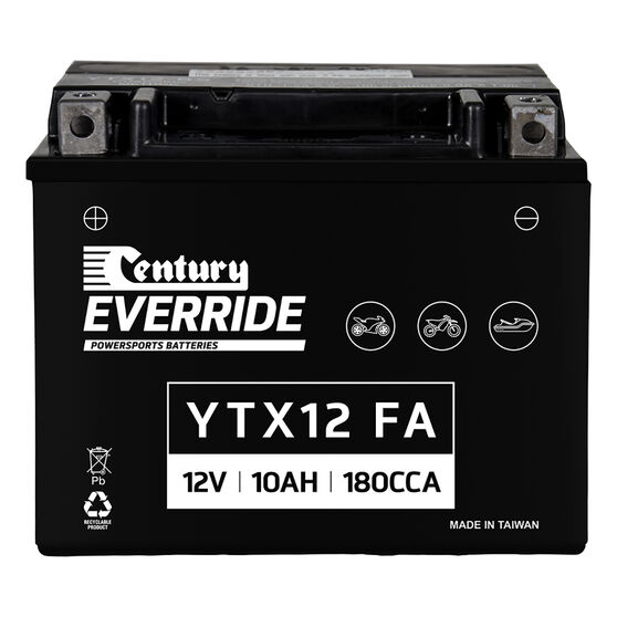 Century Powersports Battery YTX12 FA, , scanz_hi-res