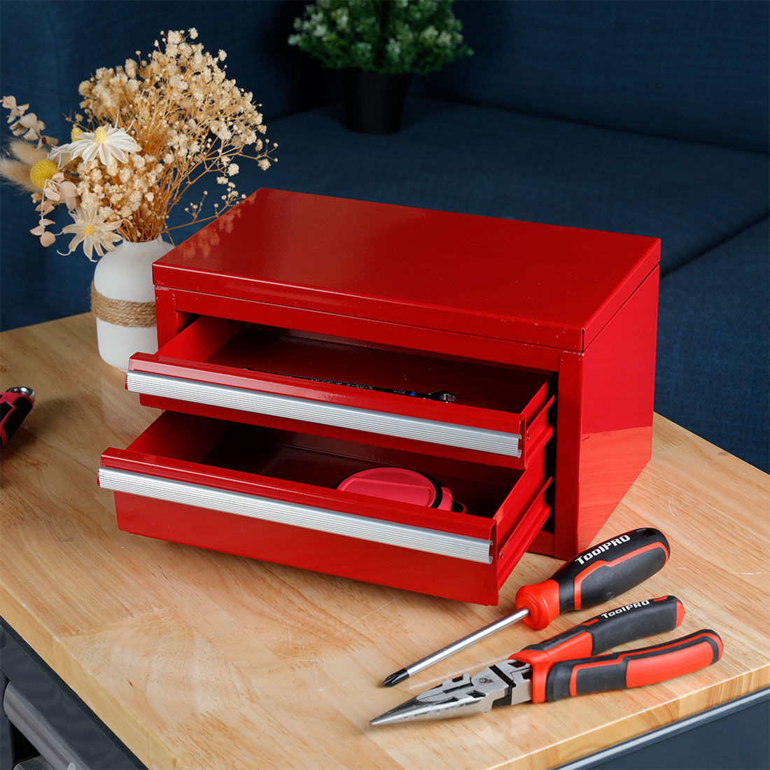 ToolPRO Mini Tool Chest 2 Drawer Red, , scanz_hi-res