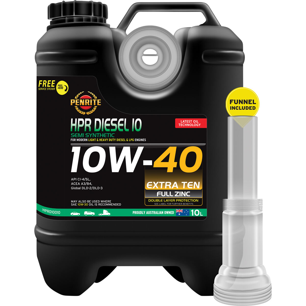 Penrite HPR Diesel 10 Engine Oil - 10W-40, 10 Litre, , scanz_hi-res