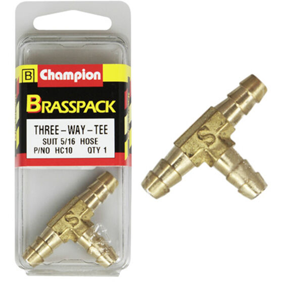 Champion T Pieces - 5 / 16inch, Brass, , scanz_hi-res