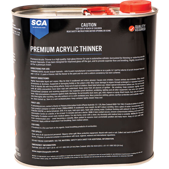 Premium Acrylic Thinner 4 Litre Supercheap Auto New Zealand