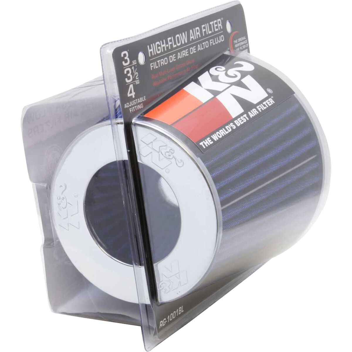 K&N Universal Clamp-On Air Filter - Blue, RG-1001BL, , scanz_hi-res