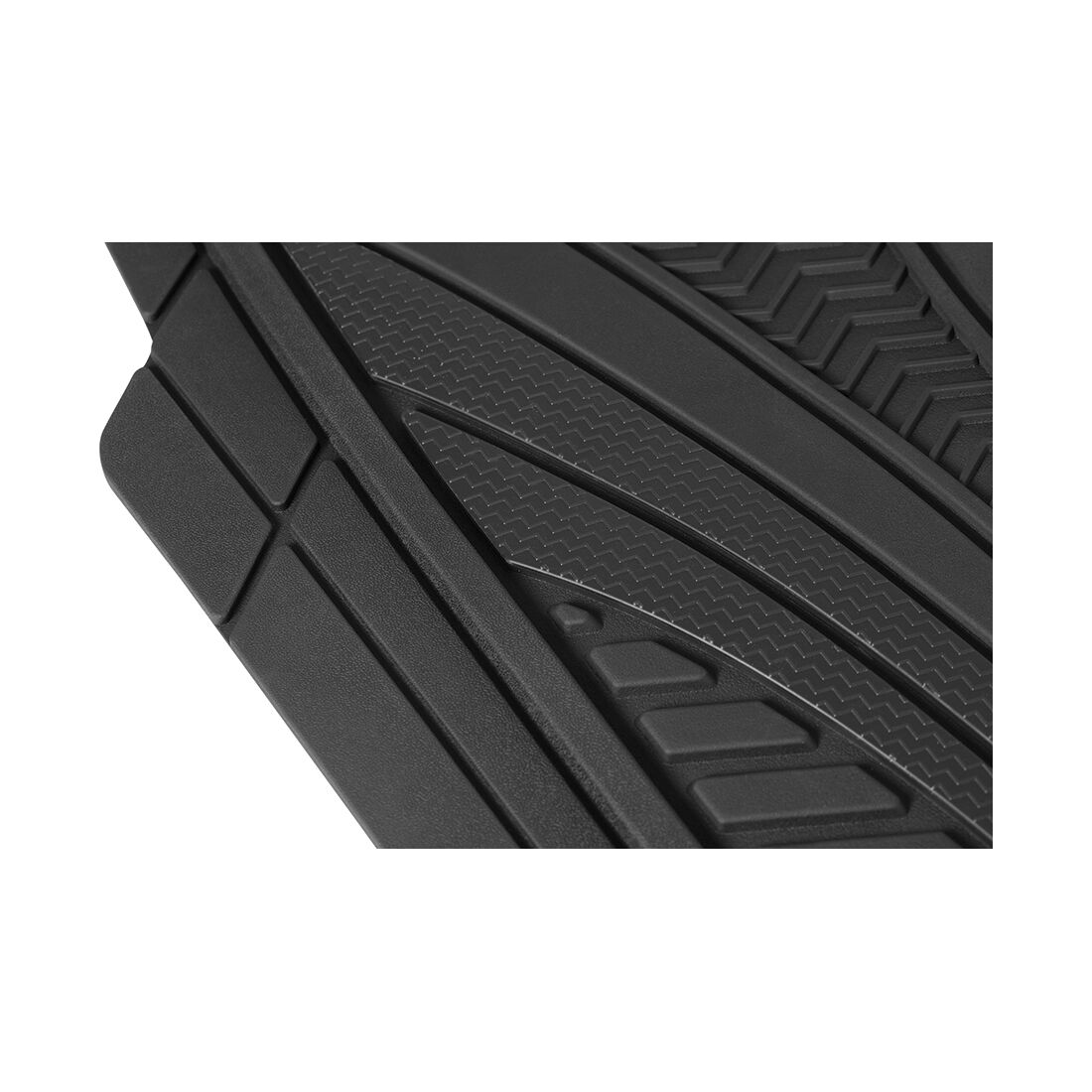 SCA Car Floor Mats PVC Rubber Heavy-Duty Trim Black Set of 4, , scanz_hi-res