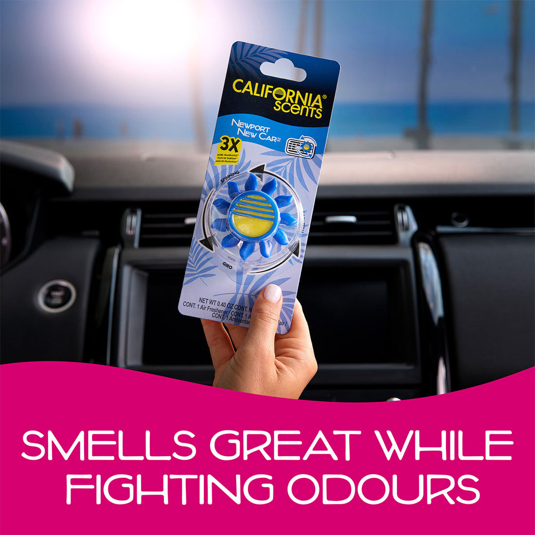 California Scents Novelty Sun Spinner Car Air Freshener Vent Clip, New Scent, , scanz_hi-res