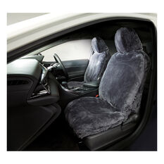 Gold CLOUDLUX Sheepskin Seat Covers - Slate Adjustable Headrests Size 30 Front Pair Airbag Compatible Slate, Slate, scanz_hi-res