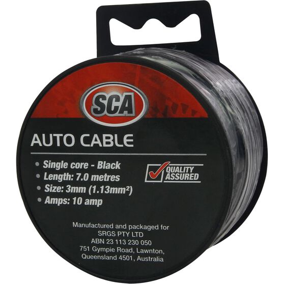 SCA Auto Cable - 10 AMP, 3mm, 7m, Black, , scanz_hi-res