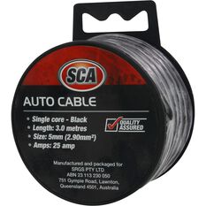 SCA Auto Cable - 25 AMP, 5mm, 3m, Black, , scanz_hi-res