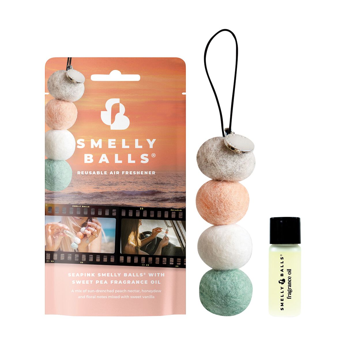 Smelly Balls Air Freshener Set Seapink Sweet Pea 5ml, , scanz_hi-res