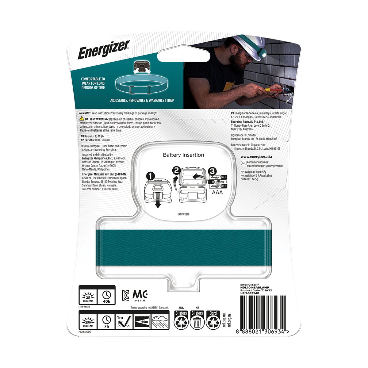 Energizer HDL10 250L Headlamp, , scanz_hi-res