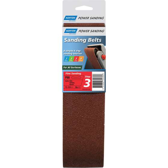 Norton Sanding Belt 80 Grit 2 Pack, , scanz_hi-res