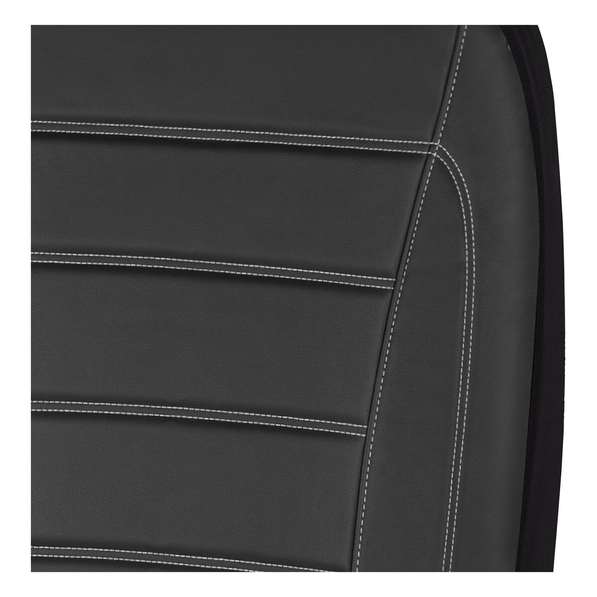 SCA Leather Look Seat Covers Black/White Adjustable Headrests Airbag Compatible 30SAB, , scanz_hi-res