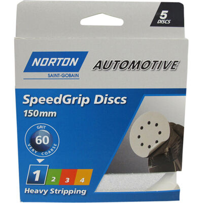 Norton 150mm Speed Grip Disc 60 Grit 5 Pack, , scanz_hi-res