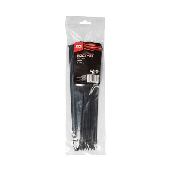 SCA Cable Ties 3.5mm X 292mm, Pack of 100, Black, , scanz_hi-res