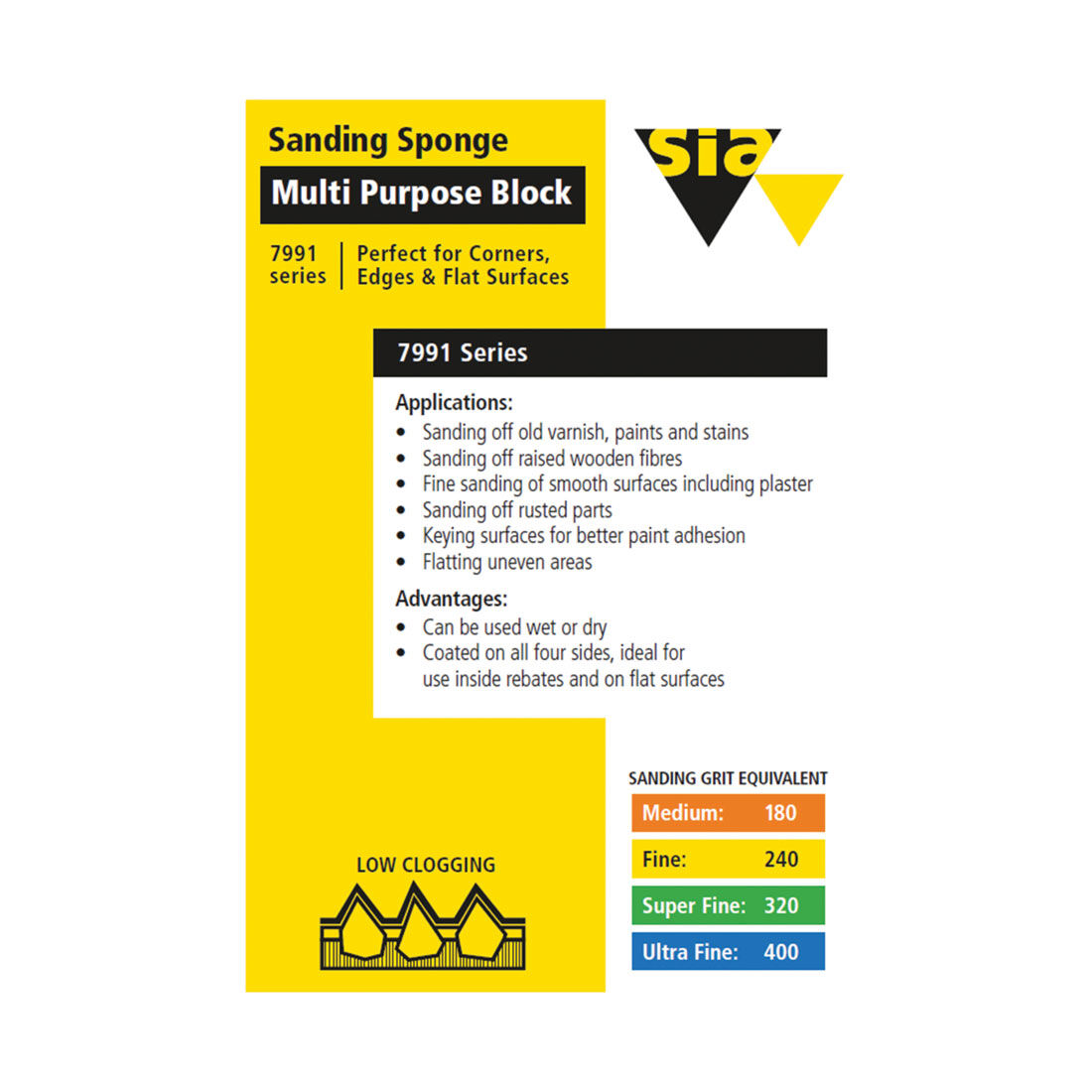 SIA Abrasives Multi-purpose Sanding Block 2 Pack Medium  - Siasponge 7991, , scanz_hi-res