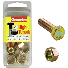 Champion High Tensile Bolts and Nuts BM104, M10x1.25 x 25mm, , scanz_hi-res